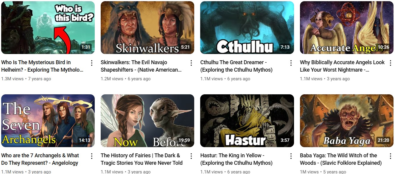 Mythology is one of the best faceless YouTube niches.